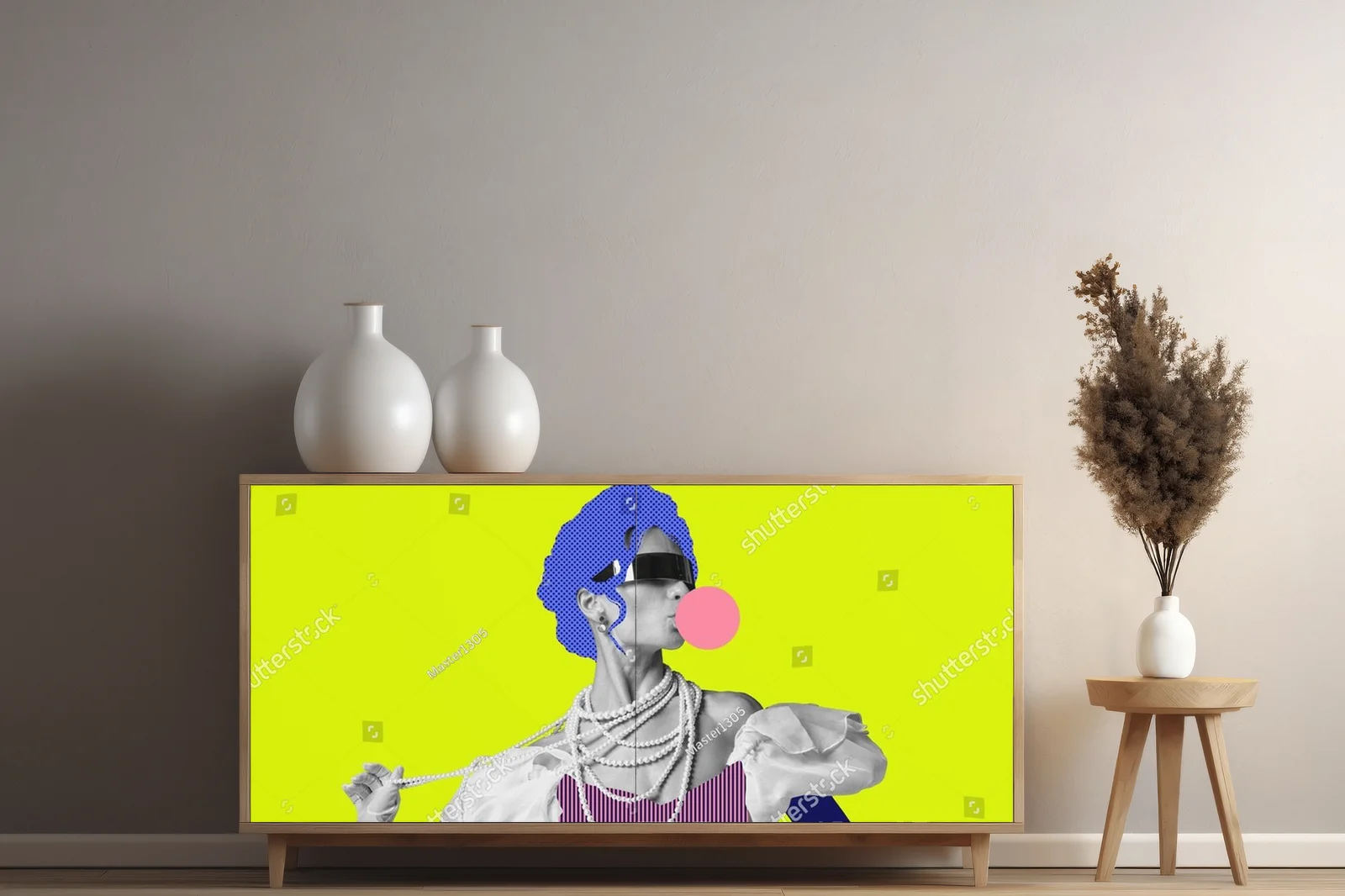 Przeplatanie epok: kobieta z bańką w neonach