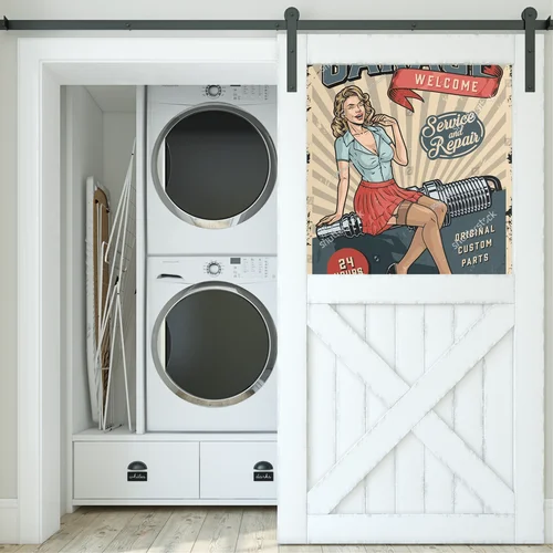 Kolorowy vintage garage: pin-up w akcji