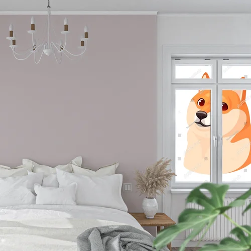 Zabawny Shiba Inu w japońskim stylu