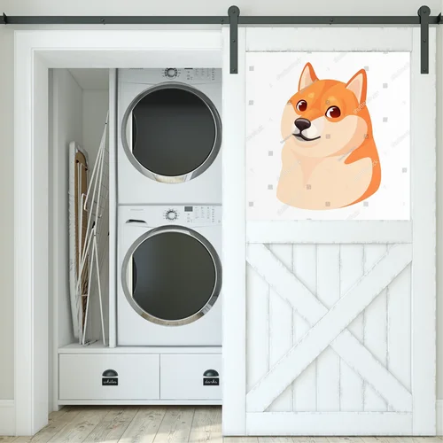 Zabawny Shiba Inu w japońskim stylu