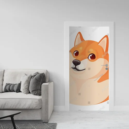 Zabawny Shiba Inu w japońskim stylu