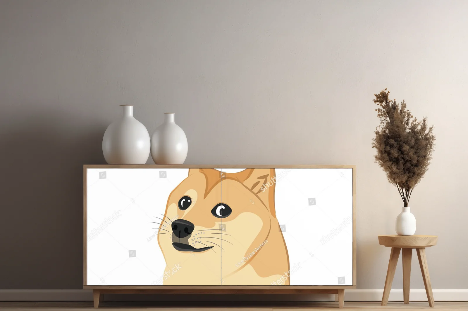 Urocze psy Shiba Inu w minimalistycznym stylu