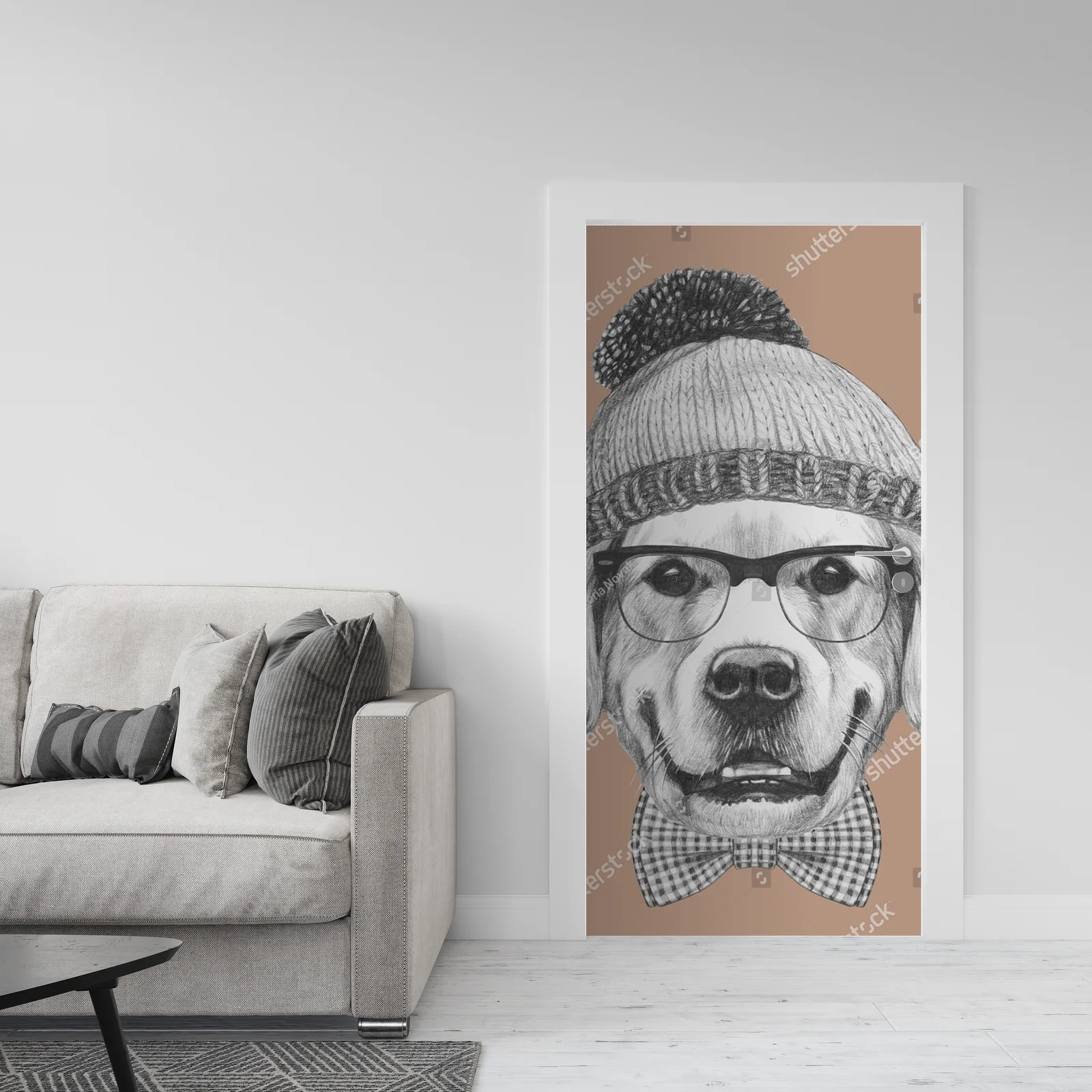 Hipsterski portret złotego retrievera w modnym stylu
