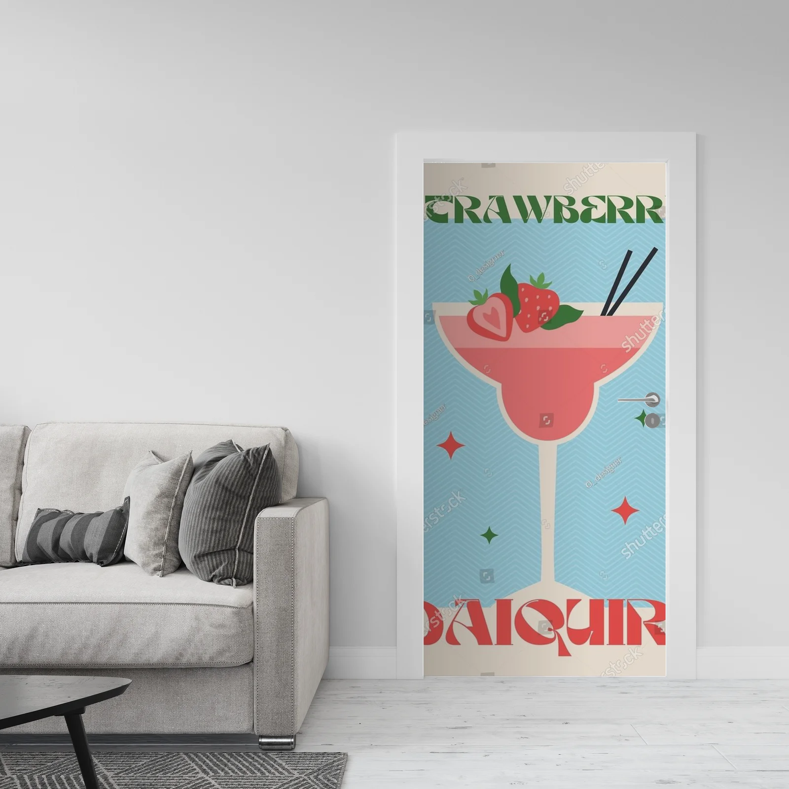 Zmysłowy koktajl w retro stylu z owocami.