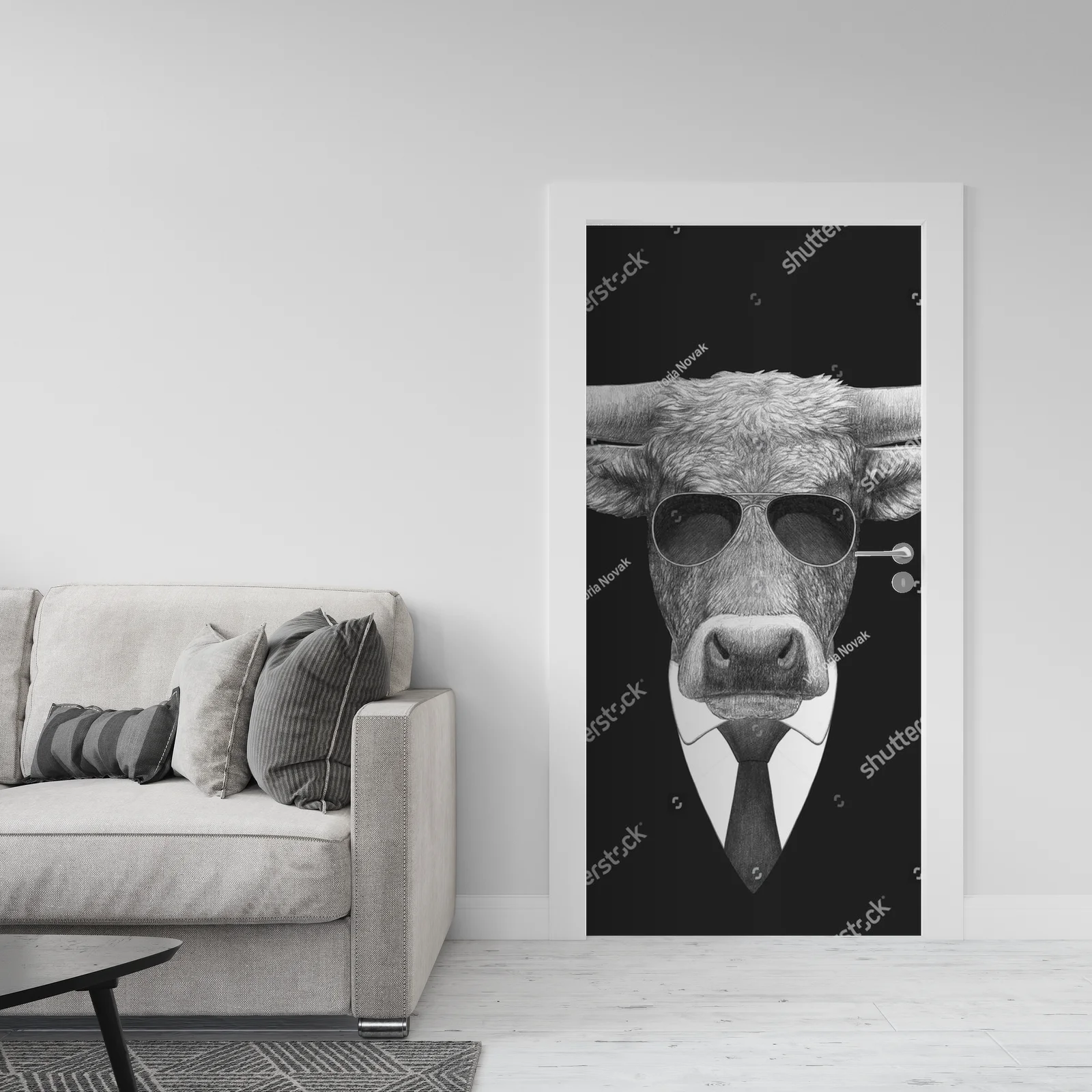 Elegancki byk w garniturze – ikona stylu