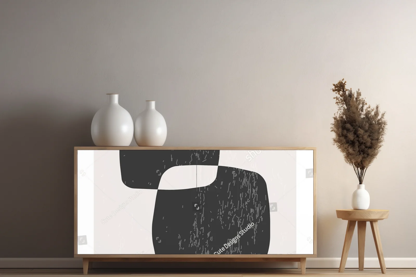 Kreatywna minimalistyczna abstrakcja w stonowanej palecie
