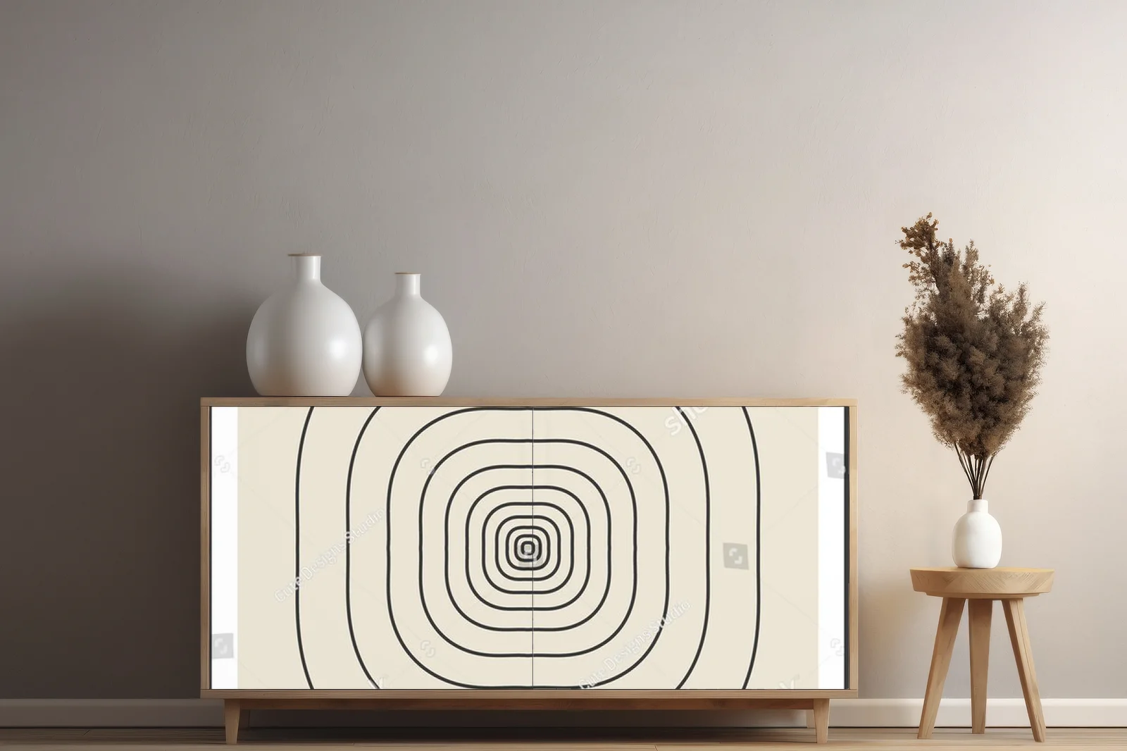 Geometryczne harmonie w odcieniach beżu