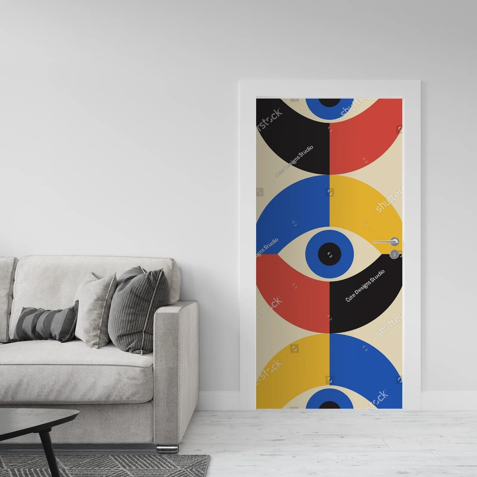 Minimalistyczny motyw geometriczny w pastelowych odcieniach
