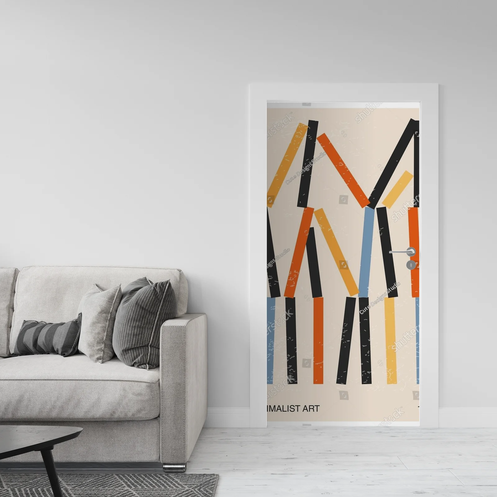 Elegancka geometryczna kompozycja w pastelowych tonach