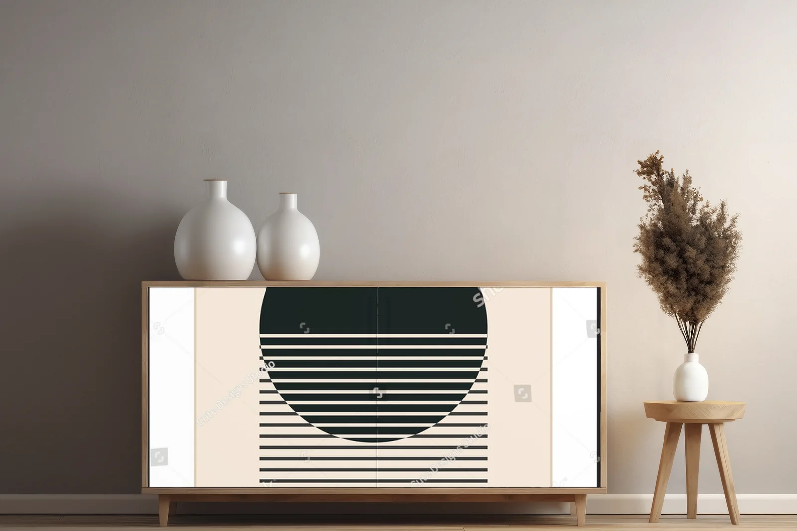 Geometryczne kształty w pastelowym stylu lat 20-tych