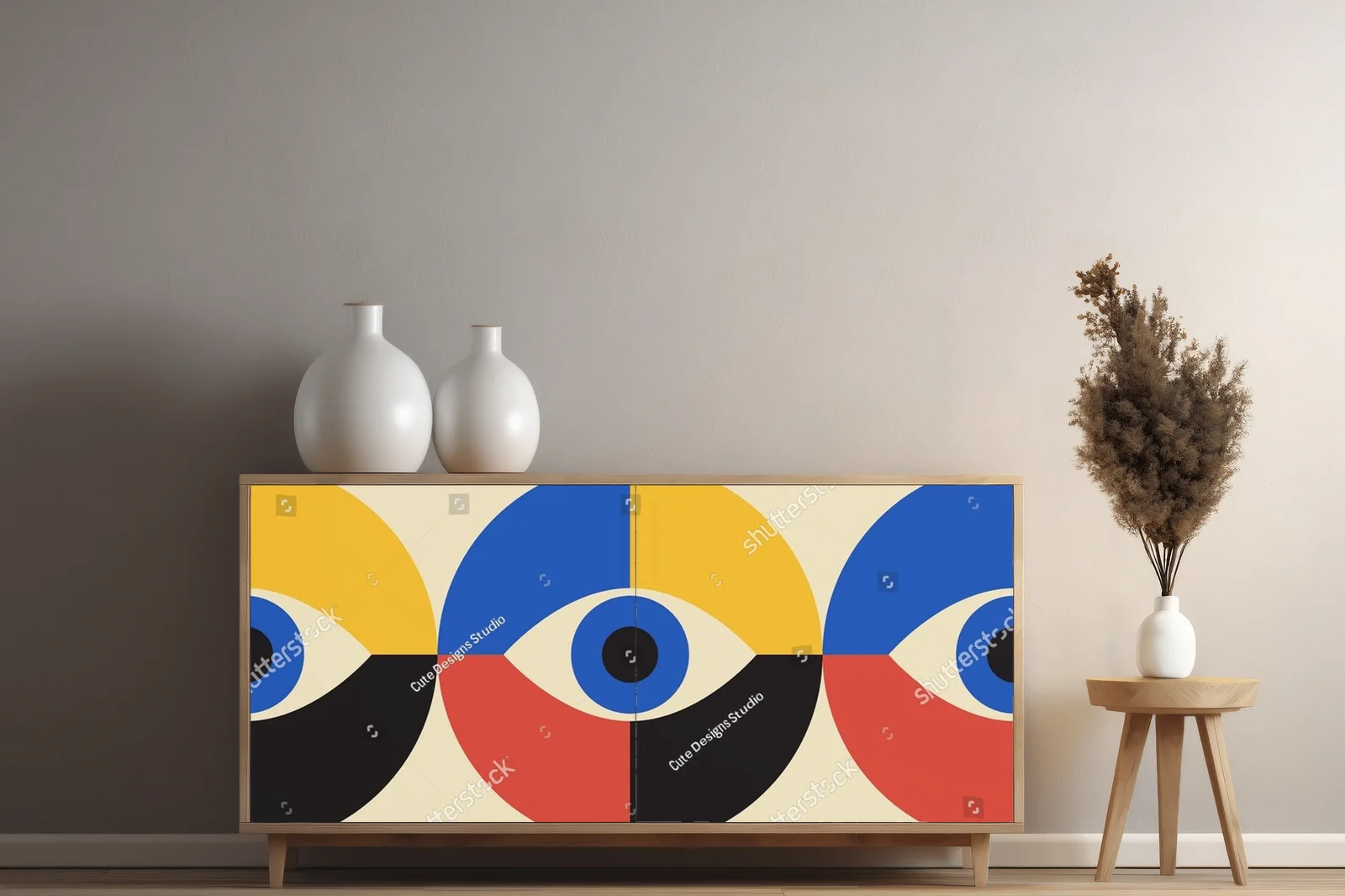 Minimalistyczny motyw geometriczny w pastelowych odcieniach